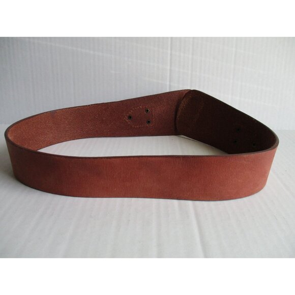 *Vintage Linea Pelle Brown Cognac Leather Belt Tapered Rawhide Design - Picture 4 of 6
